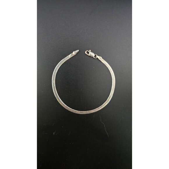 Vior 925 Sterling Silver Vntg Snake Chain Bracelet With Lobster Clasp Italy - Picture 3 of 10